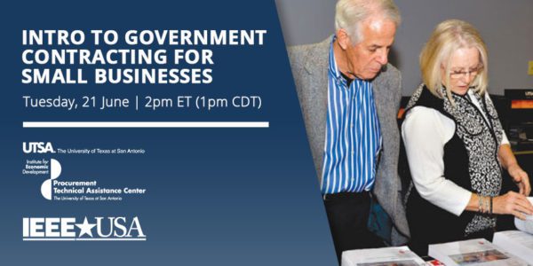 UTSA PTAC Webinar: Intro to Government Contracting for Small Businesses