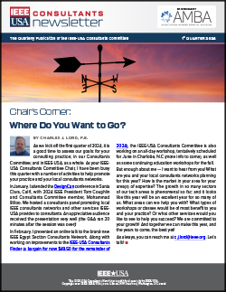 IEEE-USA Consultants Newsletter - 1st Quarter 2024